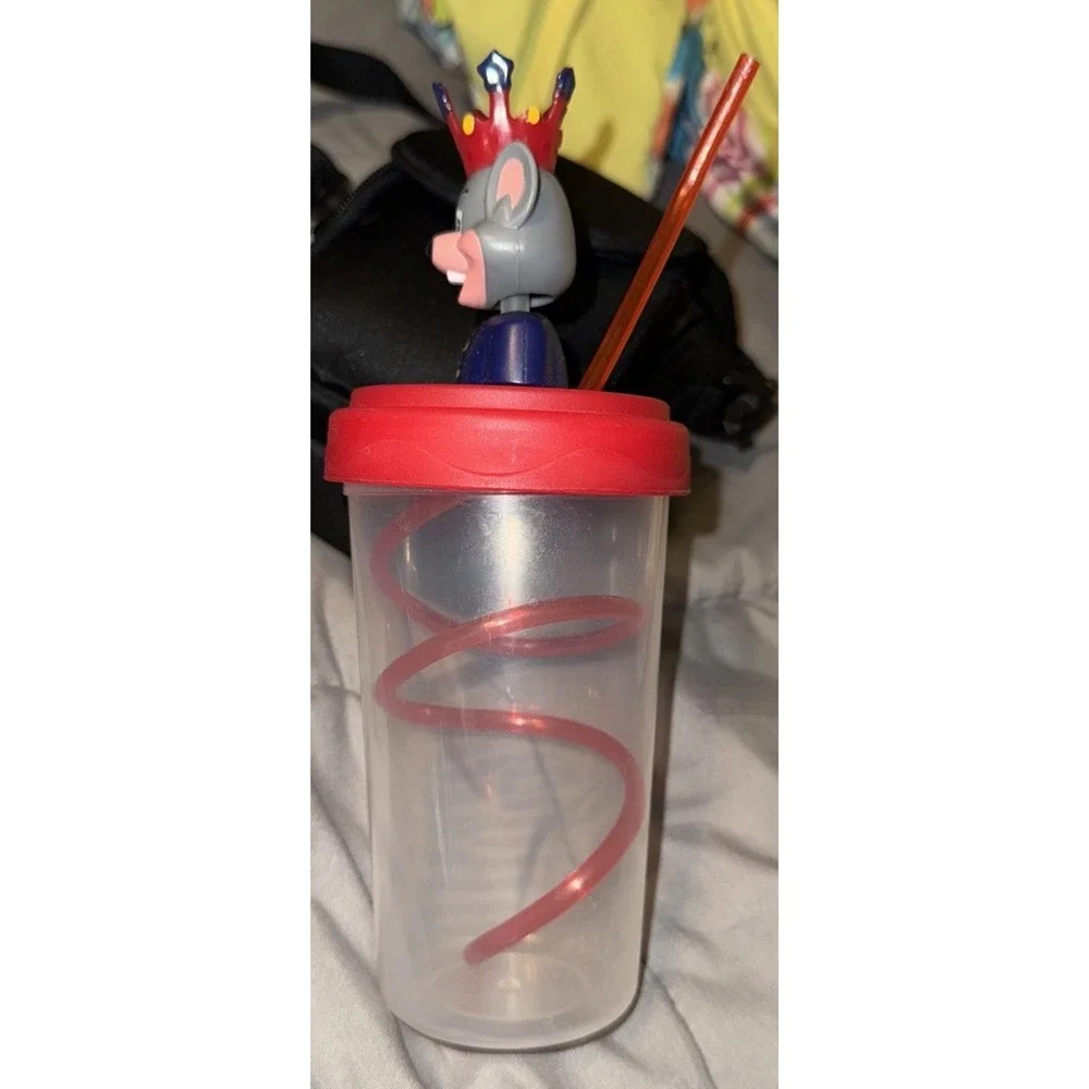 2011 CHUCK‎ E CHEESE Pizza Bobble Head/Twirl Plastic Straw Sippy Cup Kids